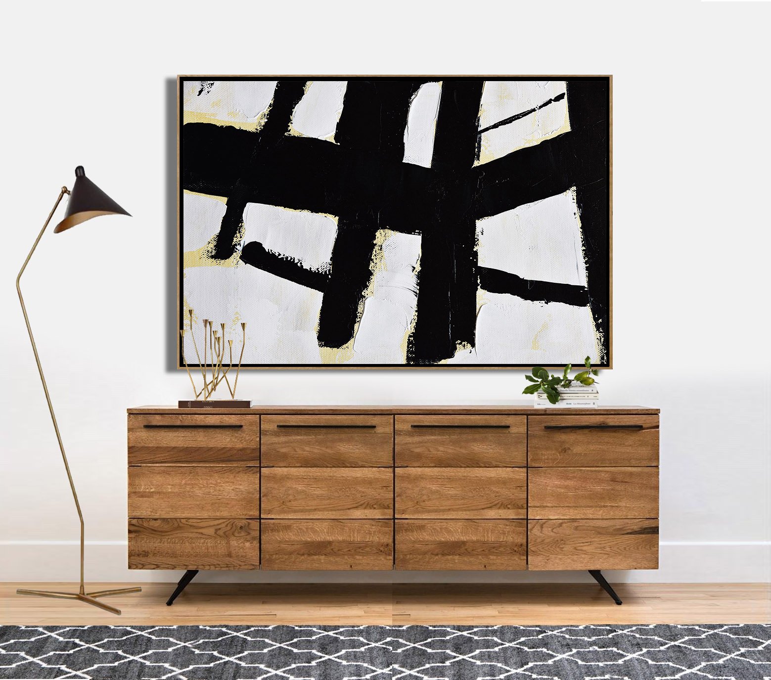 Horizontal Palette Knife Minimalist Art #C25Z